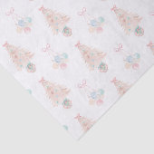 Papier Mousseline Aquarelle rose sapin de Noël Grille millénaire (Détail)