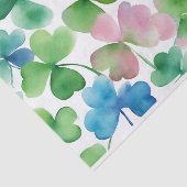 Papier Mousseline Aquarelle Rose Vert Bleu Trèfle (Détail)