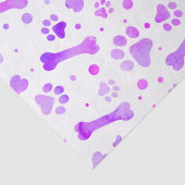 Papier Mousseline Aquarelle rose violet Empreintes de pattes Anniver (Détail)