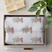Papier Mousseline Aquarelle Rouge Bow Mistletoe Noël (Cadeau)