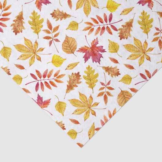 Papier Mousseline Aquarelle Rustique Automne quitte Motif (Détail)