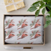 Papier Mousseline Aquarelle rustique Hiver Cardinal Holly Branche (Cadeau)