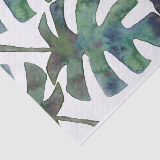 Papier Mousseline Aquarelle Rustique Palm Feuille Tropical (Détail)