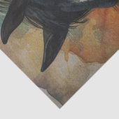 Papier Mousseline Aquarelle Sauvage Cheval Noir Découpage (Détail)