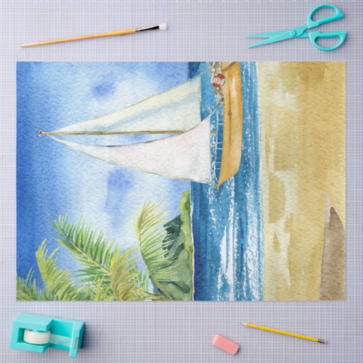 Papier Mousseline Aquarelle Seascapes Series Design 6 (Artisanat)