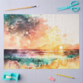 Papier Mousseline Aquarelle série coucher de soleil Design 12 (Artisanat)