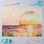 Papier Mousseline Aquarelle série coucher de soleil Design 5 (Artisanat)