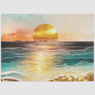 Papier Mousseline Aquarelle série coucher de soleil Design 6