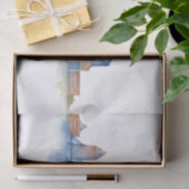 Papier Mousseline Aquarelle Skyline de Boston City | MA Boston moder (Cadeau)