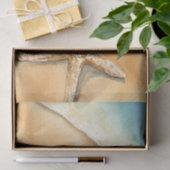 Papier Mousseline Aquarelle Starfish sur la plage (Cadeau)