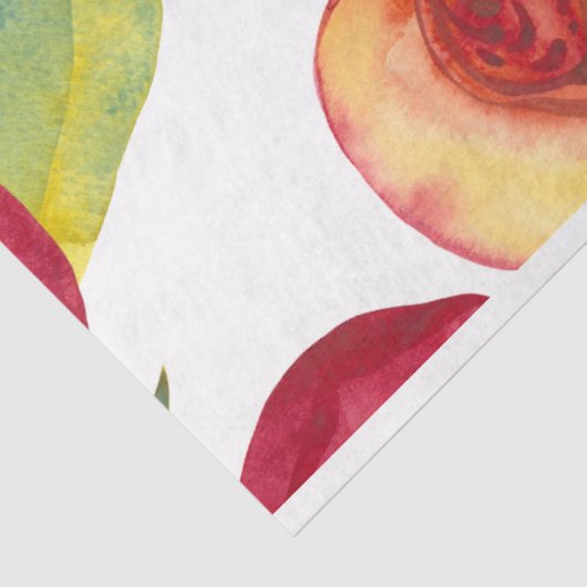 Papier Mousseline Aquarelle striée Ppêche les fruits (Détail)