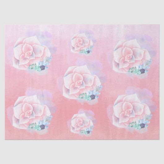 Papier Mousseline Aquarelle Succulente (Recto)