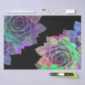 Papier Mousseline Aquarelle Succulente Couleur noir vert pourpre (Artisanat)