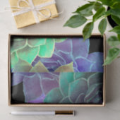 Papier Mousseline Aquarelle Succulente Couleur noir vert pourpre (Cadeau)