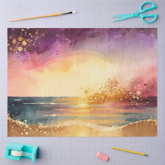 Papier Mousseline Aquarelle Sunset Series Design 9 (Artisanat)