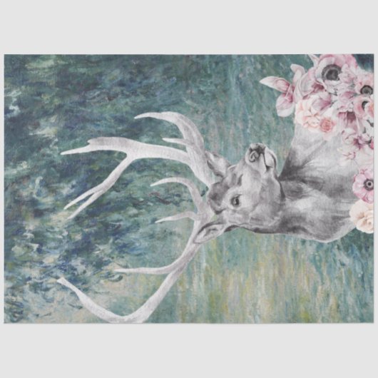 Papier Mousseline Aquarelle sur la Seine matinale de Monet (Recto)