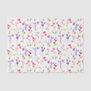 Papier Mousseline Aquarelle Sweet Peas joliment fleuri