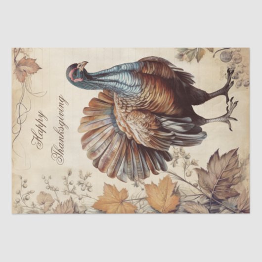 Papier Mousseline Aquarelle Thankgiving Turkey (Recto)