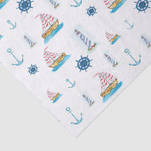 Papier Mousseline Aquarelle Thème nautique (Détail)