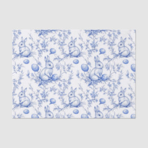 Papier Mousseline Aquarelle Toile Bleue De Jouy Bunny Pâques
