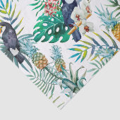 Papier Mousseline Aquarelle tropicale d'oiseau de perroquet d'ananas (Détail)