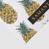 Papier Mousseline Aquarelle tropicale Motif ananas avec nom (Détail)