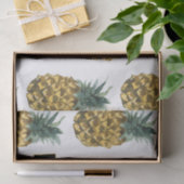 Papier Mousseline Aquarelle tropicale Motif ananas avec nom (Cadeau)