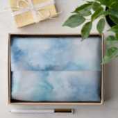 Papier Mousseline Aquarelle Turquoise bleue Abstraite (Cadeau)