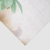 Papier Mousseline Aquarelle Turquoise vert gris Fleur Floral Découpa (Détail)