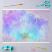 Papier Mousseline Aquarelle Turquoise violet Arrière - plan de décou (Artisanat)