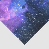 Papier Mousseline Aquarelle Universe de l'espace galaxique violet (Détail)