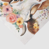 Papier Mousseline Aquarelle Vache laitière avec fleurs Découpage (Détail)