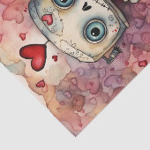 Papier Mousseline Aquarelle Valentines Jour Robot découpage papier (Détail)