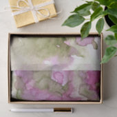 Papier Mousseline Aquarelle vert pourpre nature (Cadeau)