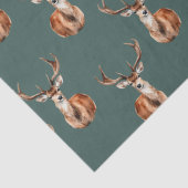 Papier Mousseline Aquarelle verte de cerf sauvage rustique (Détail)