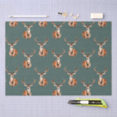 Papier Mousseline Aquarelle verte de cerf sauvage rustique (Artisanat)