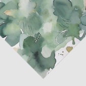 Papier Mousseline Aquarelle verte douce Motif moderne (Détail)