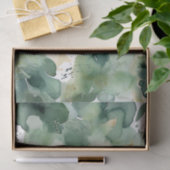 Papier Mousseline Aquarelle verte douce Motif moderne (Cadeau)