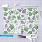 Papier Mousseline Aquarelle Vins et papillons de raisin noir (Artisanat)