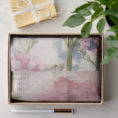 Papier Mousseline Aquarelle vintage bleu rose Hydrangea Découpage (Cadeau)