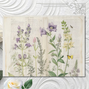 Papier Mousseline Aquarelle vintage de fleurs sauvages naturelles