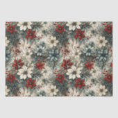 Papier Mousseline Aquarelle vintage Florale Poinsettia (Recto)