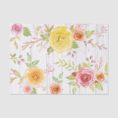 Papier Mousseline Aquarelle vintage jaune rose rose, bois (Recto)
