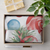 Papier Mousseline Aquarelle Vintage Noël papier Tissu (Cadeau)