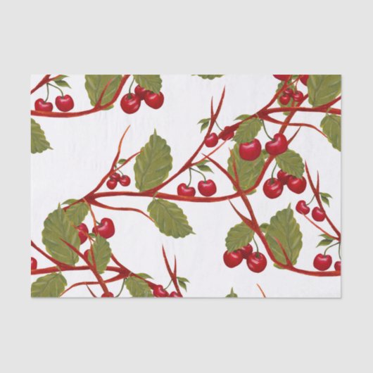 Papier Mousseline Aquarelle vintage Red Chercher Branch (Recto)