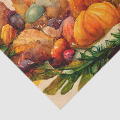 Papier Mousseline Aquarelle vintage Thanksgiving Citrouille Harvest (Détail)