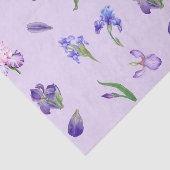 Papier Mousseline Aquarelle violet et fleur d'Iris bleu (Détail)