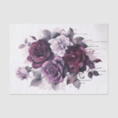 Papier Mousseline Aquarelle violet roses (Recto)