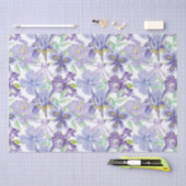 Papier Mousseline Aquarelle violette jaune Iris (Artisanat)