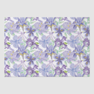 Papier Mousseline Aquarelle violette jaune Iris